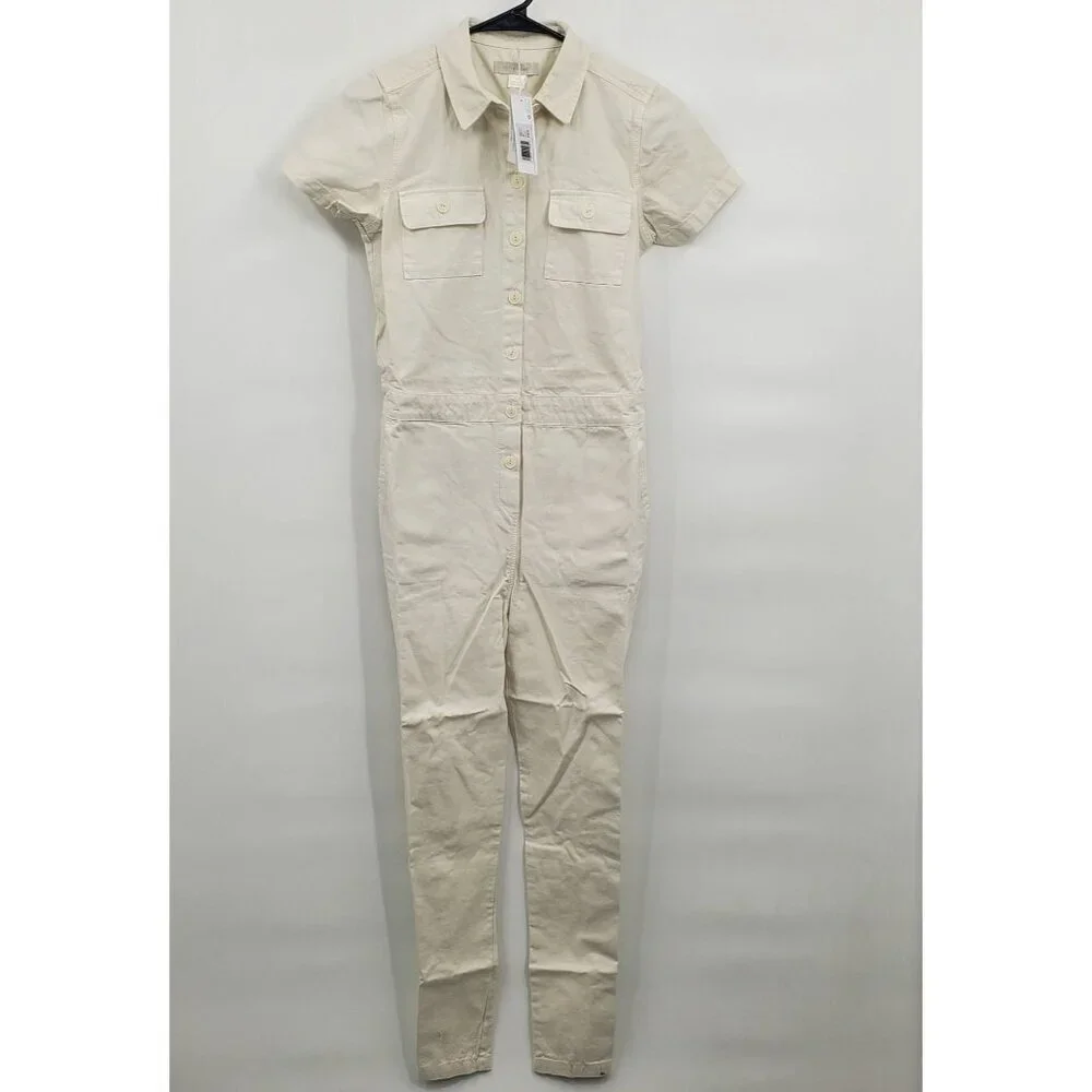 Outerknown S.E.A. Suit Women Size 12 Short Sleeve Jumpsuit FLAWED NWT